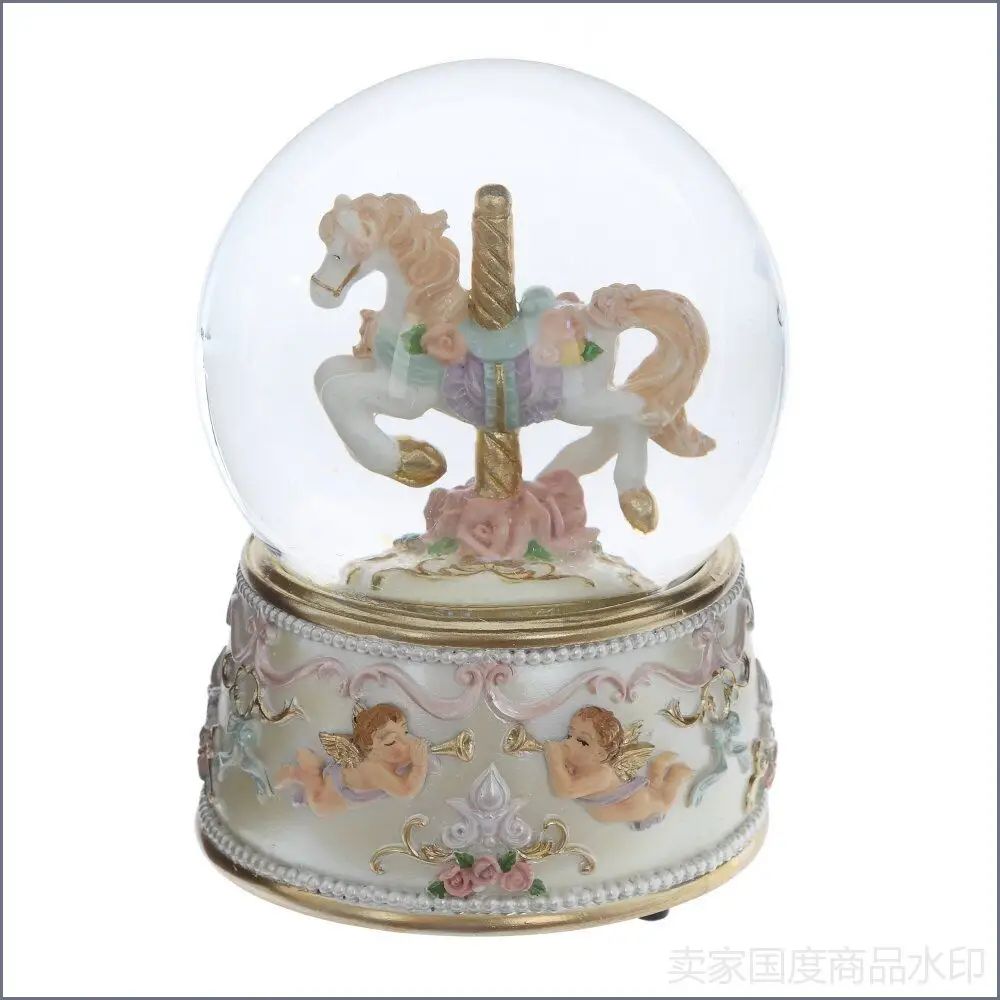 Снежный шар Карусель (ключ, муз), 9х9х14 см KSM-821035