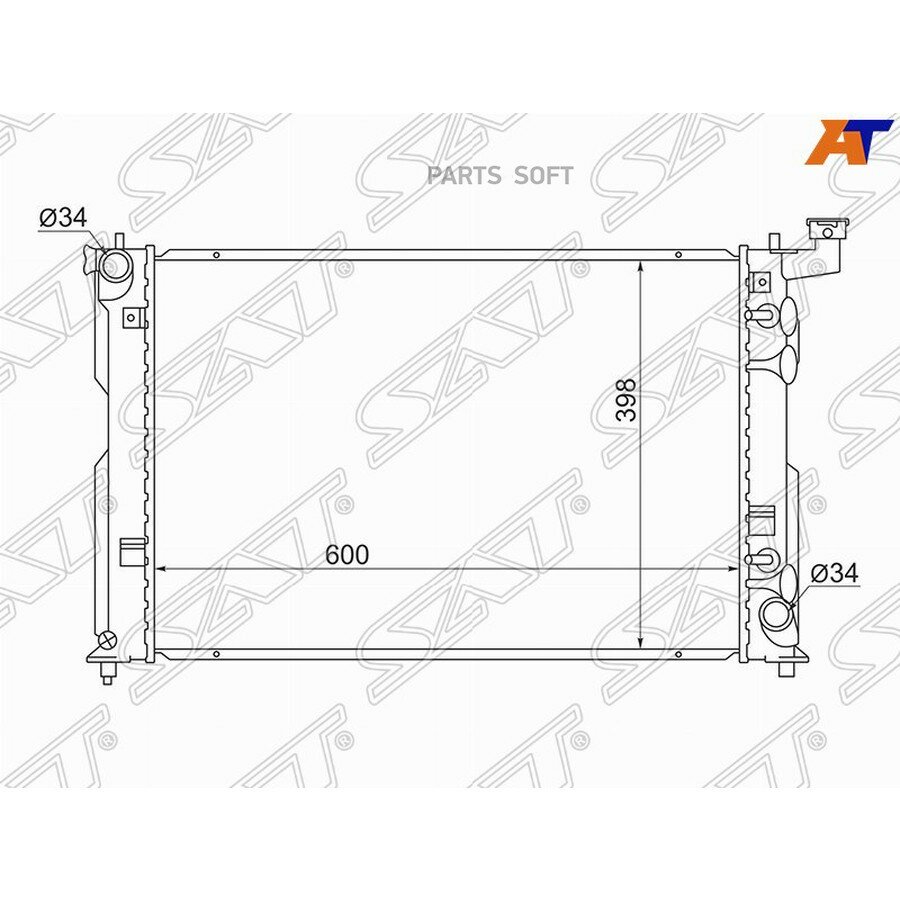 Радиатор Toyota Allion (T240) 01-07 / Caldina 02-07 от официального дистрибьютора, SAT, артикул TY0002240