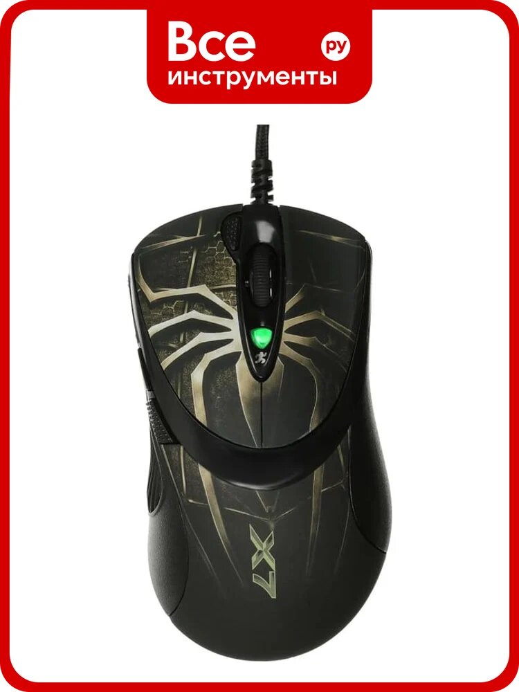 Мышь A4TECH Oscar Editor XL-747H коричневый/рисунок лазер. 3600dpi USB 6but (XL-747H (BROWN SPIDER)) 624586