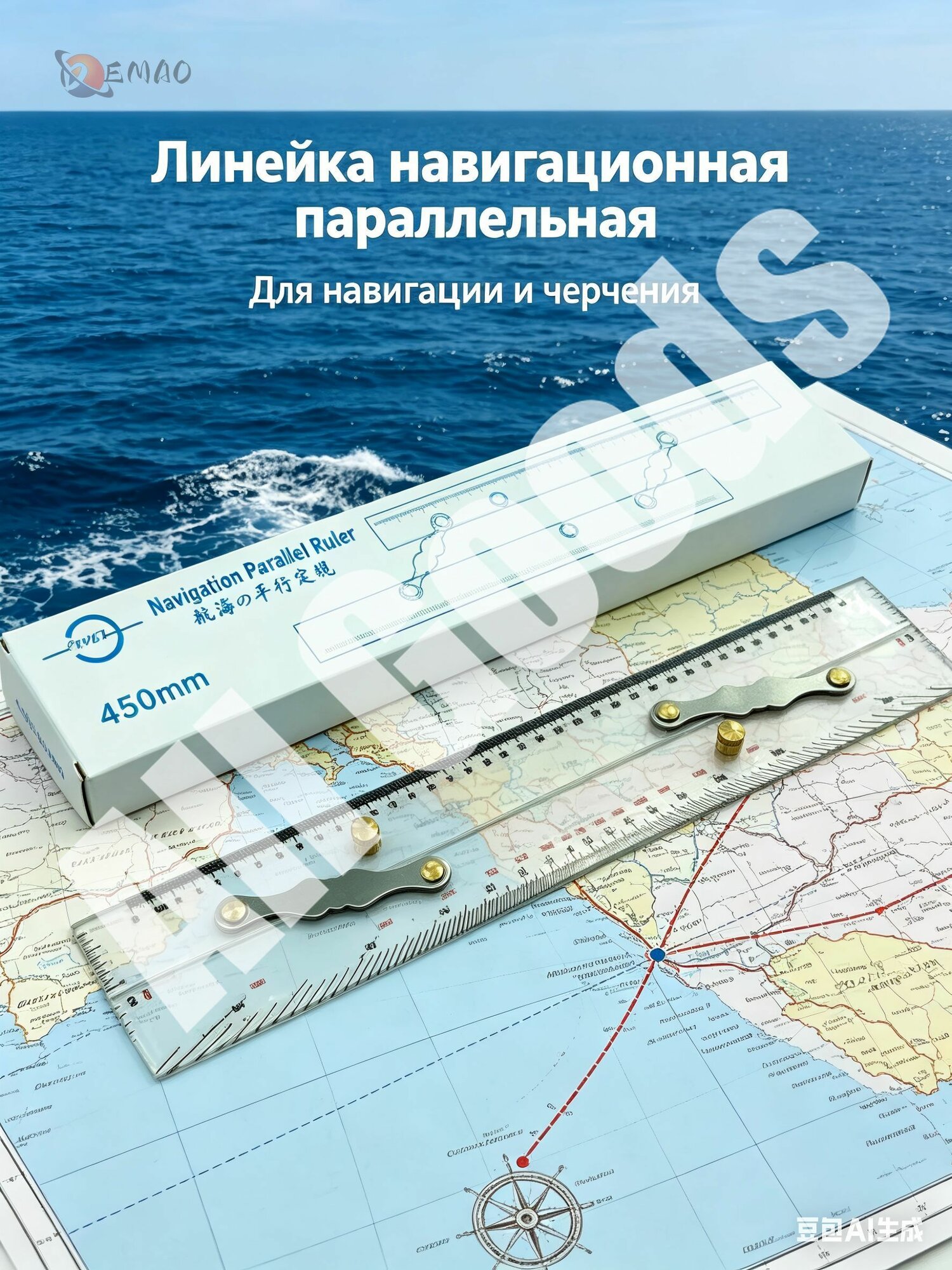Линейка штурманская навигационная параллельная 450 мм
