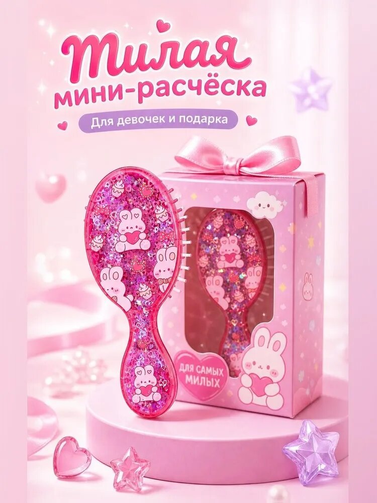 Детская мини расческа воздушная, мягкие зубья, удобная в дороге