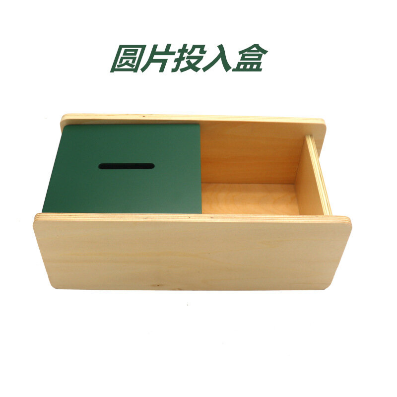 Деревянная коробка с зелеными фигурами Montessori для развития познавательных способностей у малышей, обучающая игрушка