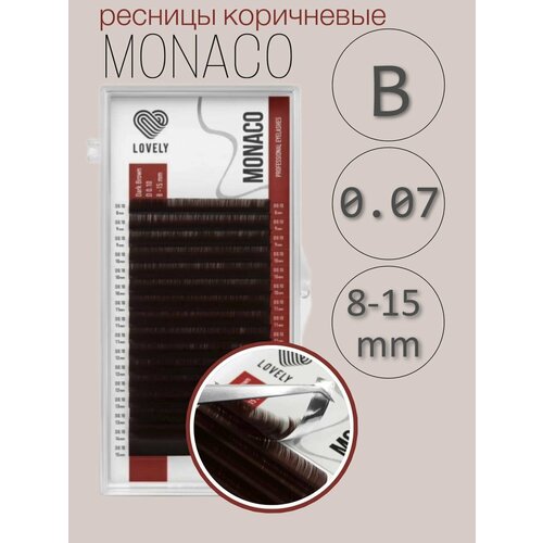 фото Темно-коричневые ресницы lovely "monaco" mix в 0.07 8-15мм (16линий)
