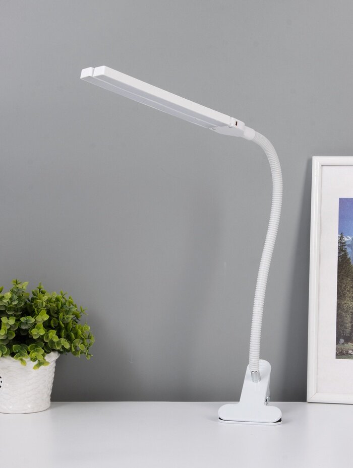 Настольная лампа RISALUX «Семи», LED 5 Вт, 6000К, 7.5×10.5×65 см, белый