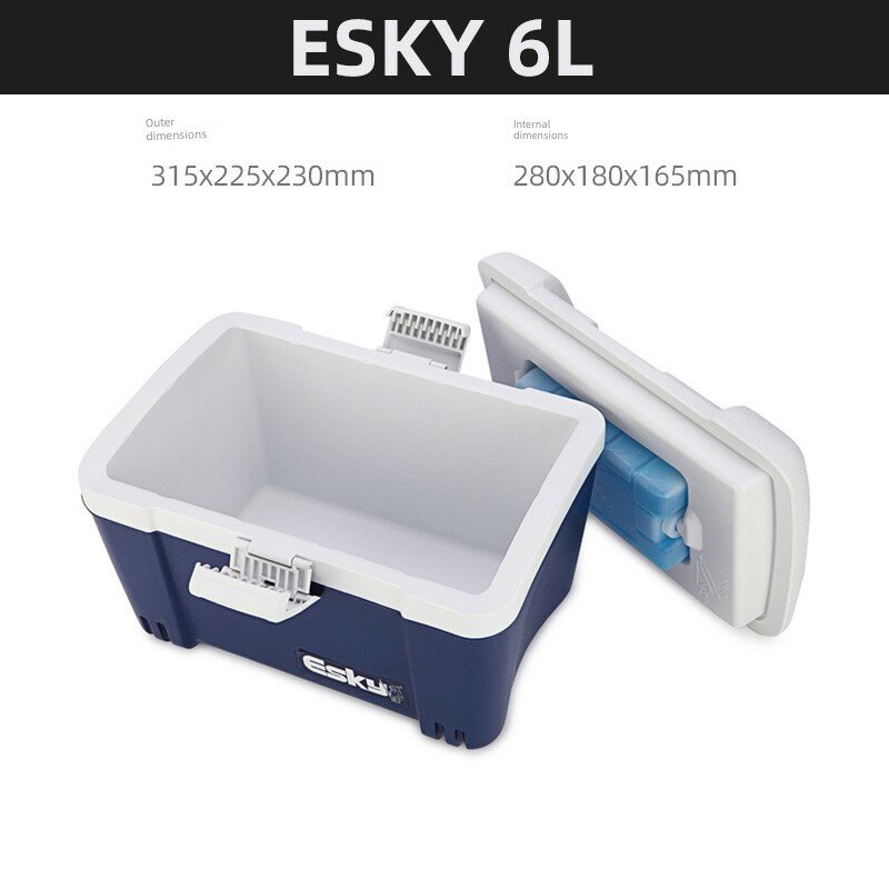 ESKY 6L Холодильная Коробка с 1 Льдом и 5 Мешками со Льдом, Компактное Решение для Открытых Активностей