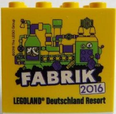 Деталь Lego 30144pb178 Brick 2 x 4 x 3 with Legoland Deutschland Resort Fabrik 2016 Pattern