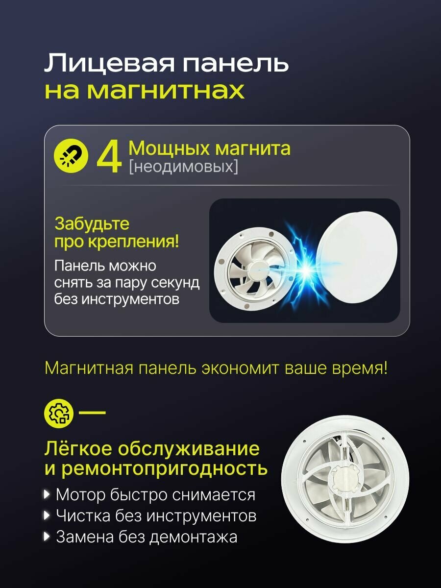 Вентилятор потолочный вытяжной Мини 100 с обратным клапаном — фото 1