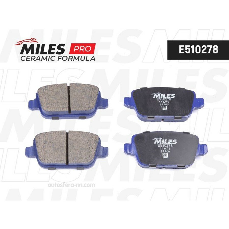 MILES E510278 Колодки тормозные задние (Смесь CERAMIC серия PRO) FORD GALAXY/MONDEO/S-MAX/VOLVO S80/XC70/FREELANDER 06- (TRW GDB1708) E510278