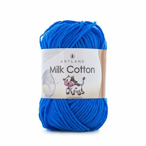 фото Пряжа для вязания artland milk cotton 3 мотка (100 м, 50 гр), цвет 33 василёк