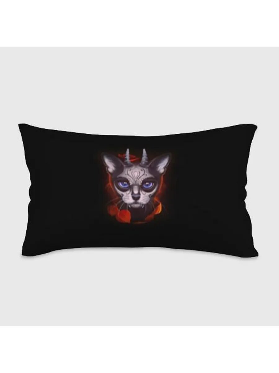 Santa Muerte cat demon Подушка