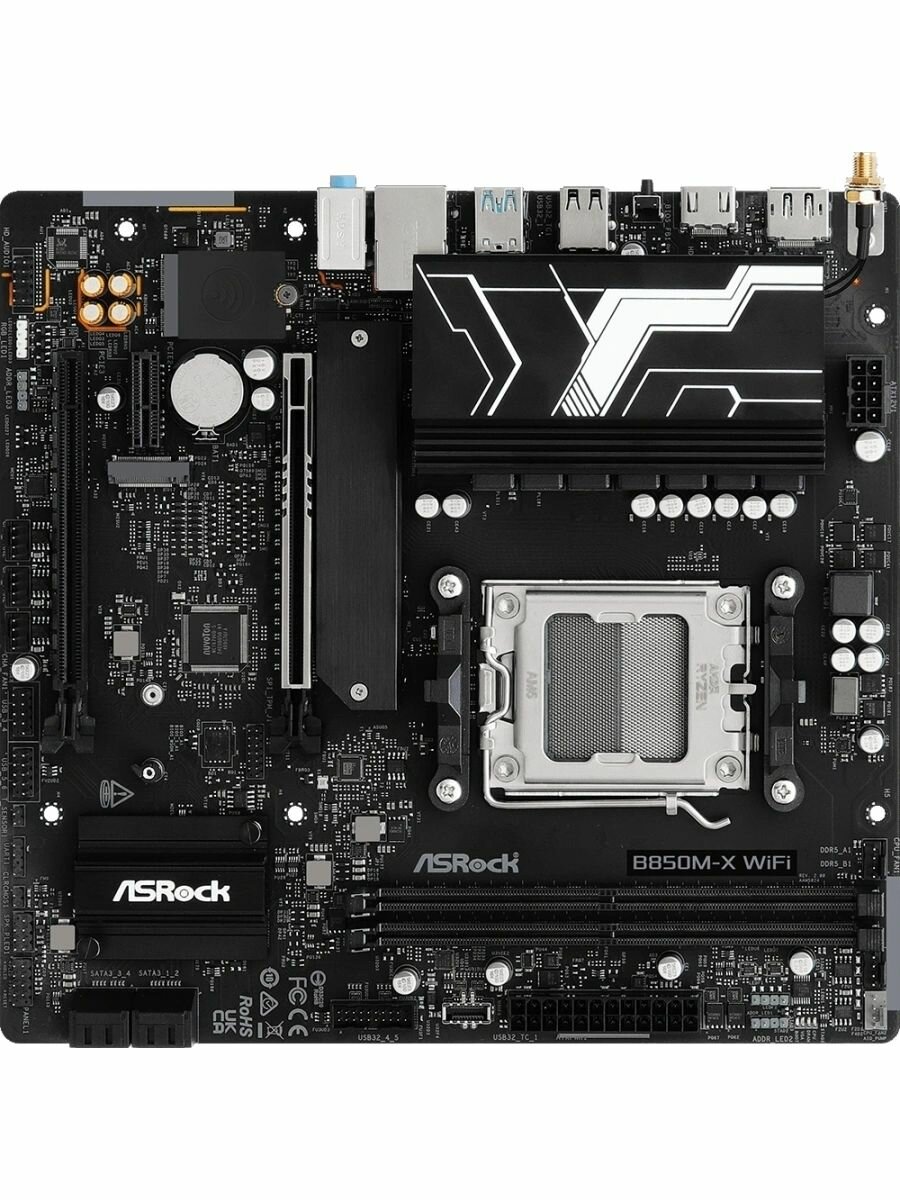 Материнская плата Asrock B850M-X WIFI R2.0 Socket AM5 AMD B850 2xDDR5 mATX AC 97 8ch(7.1) 2.5Gg RAID+HDMI+DP — фото 1