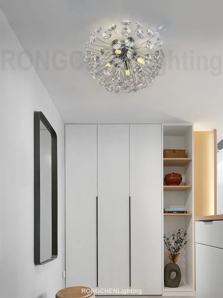 Потолочный светильник RONGCHENLighting, 4 лампы G9, 30 см, 5-8 м², 3 режима свечения, хром — фото 1