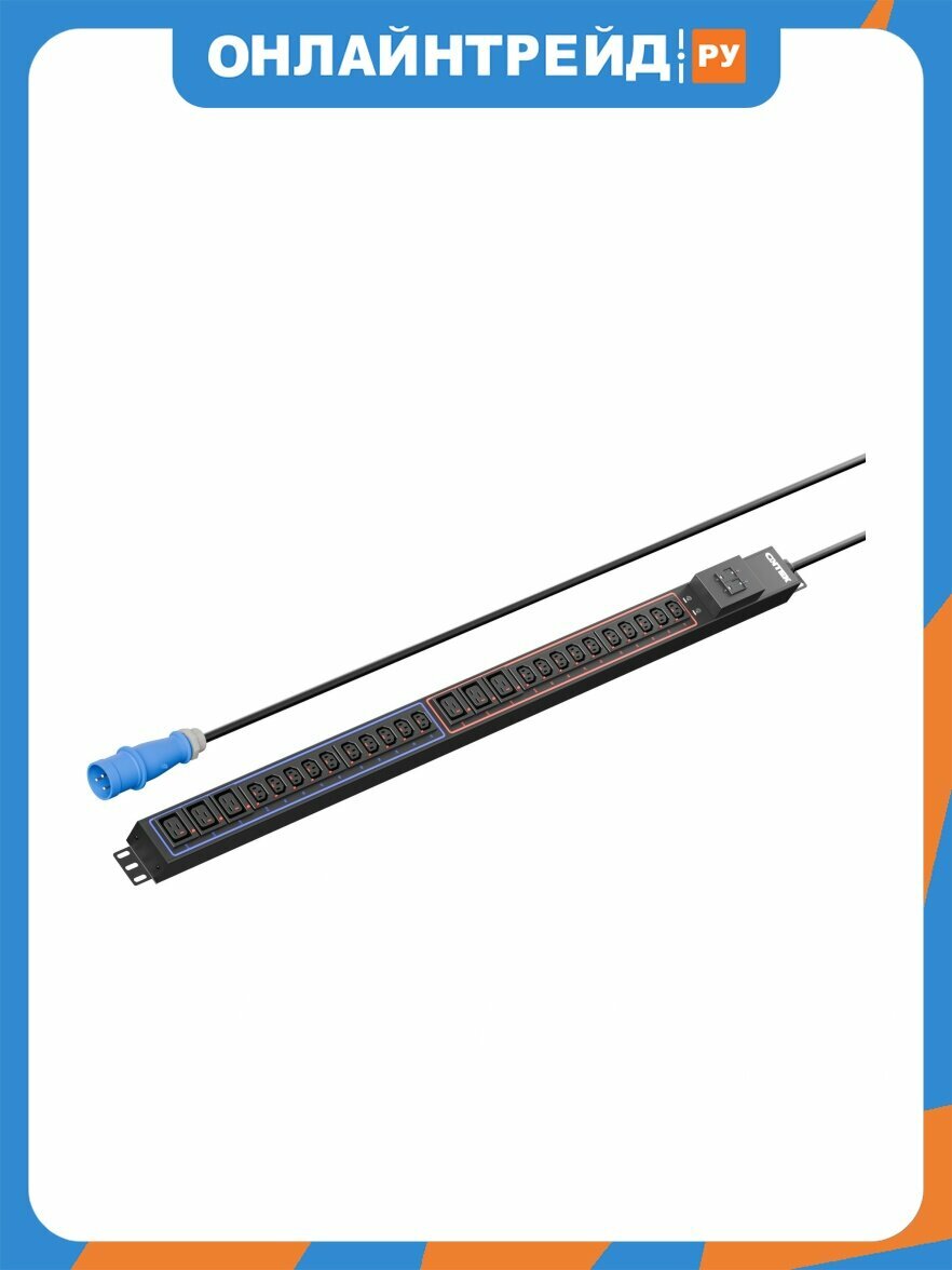 Панель распределения Ontek PDU Basic OBPA5 вертикальная 32A/1ф, C13 x 21 шт. C19 x 6 шт, 3 м