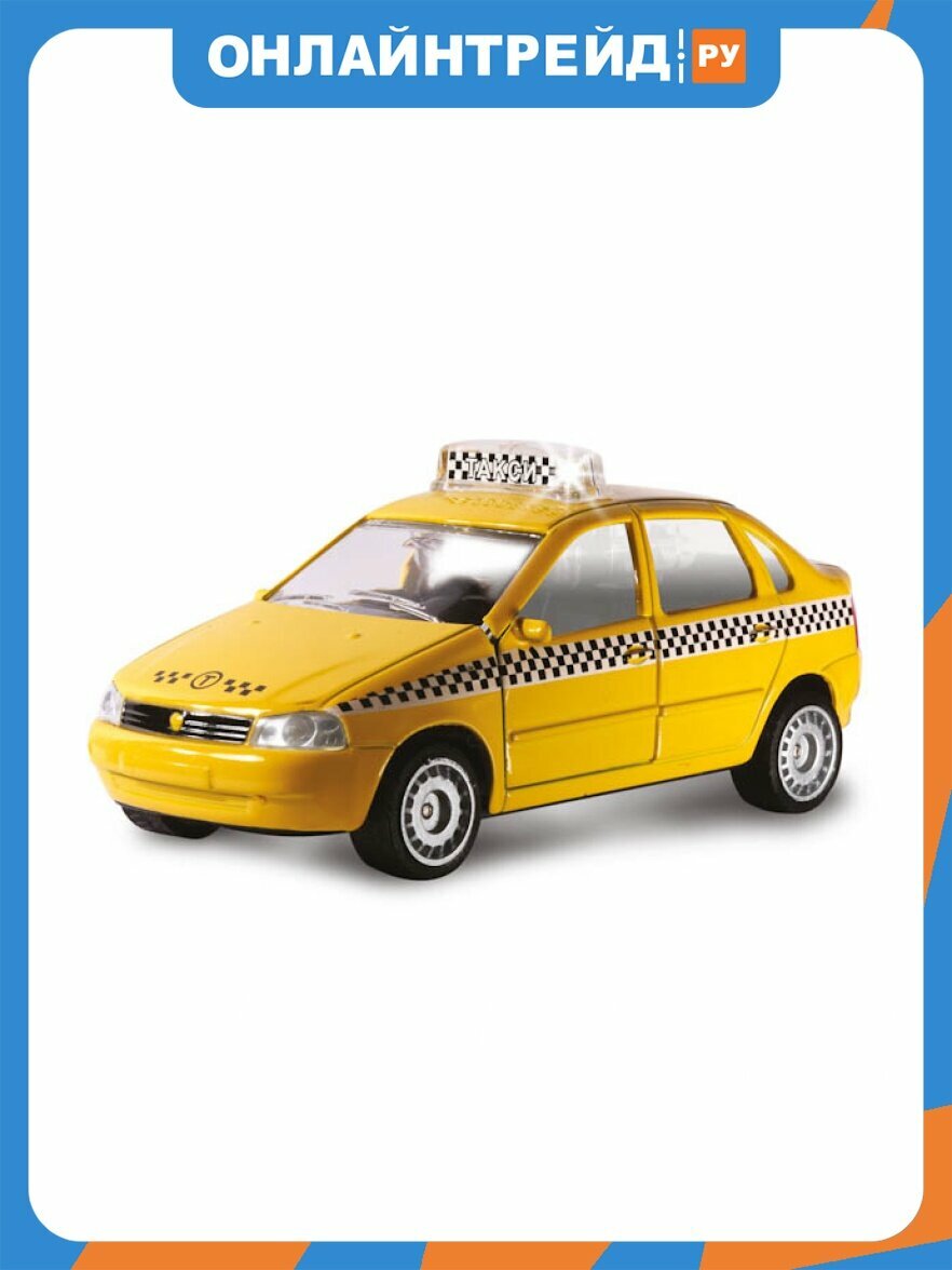 Игрушка инерционная металлическая Технопарк CT1049WB-T (48) Машина LADA-Калина Такси
