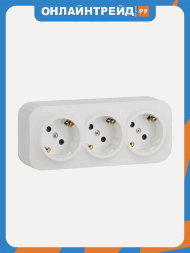 Изображение товара Розетка Legrand 3-м ОП Quteo 16А IP20 250В 3х2P+E с заземл. защ. шторки белый, 782238