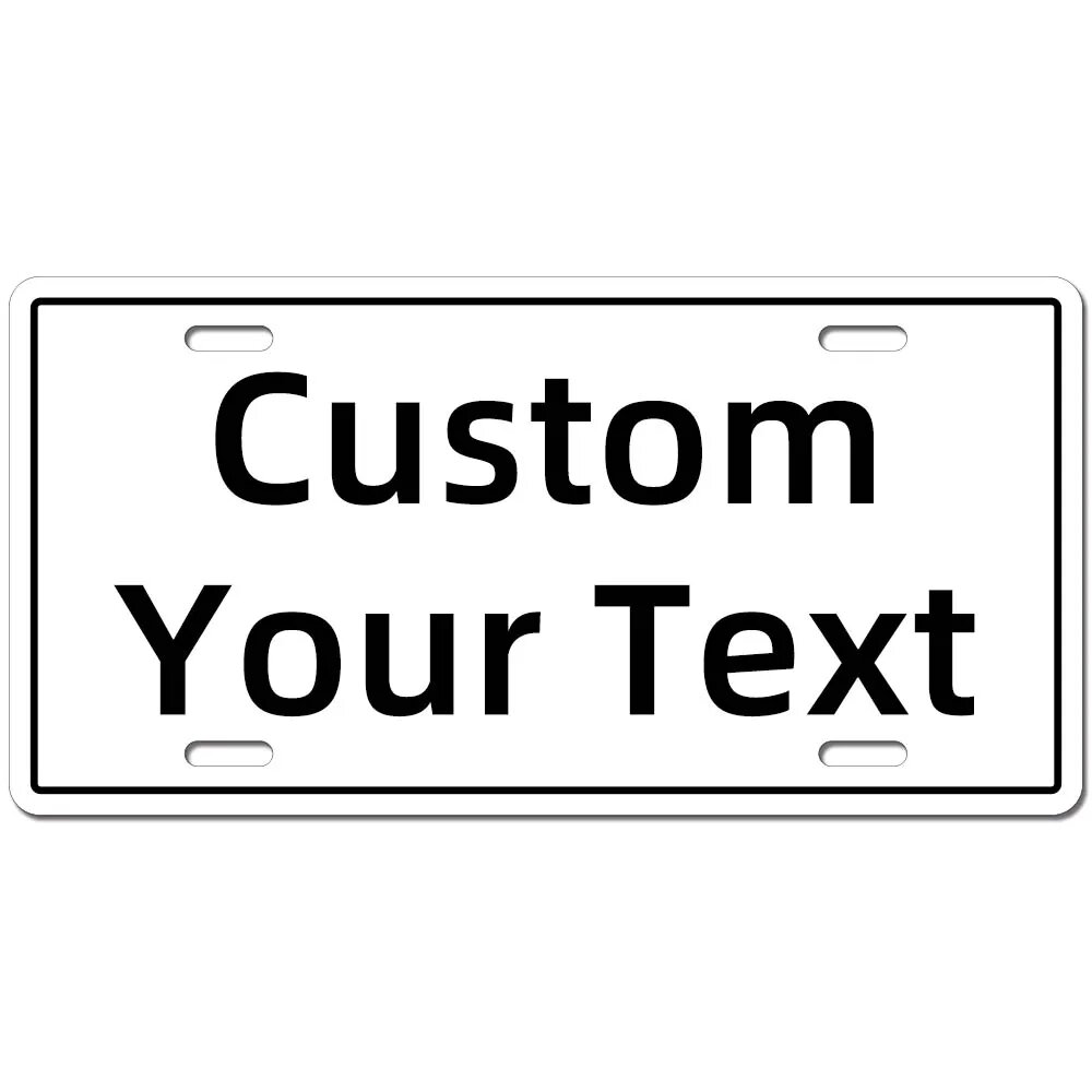 Металлическая вывеска Custom Text White 12x6 дюймов