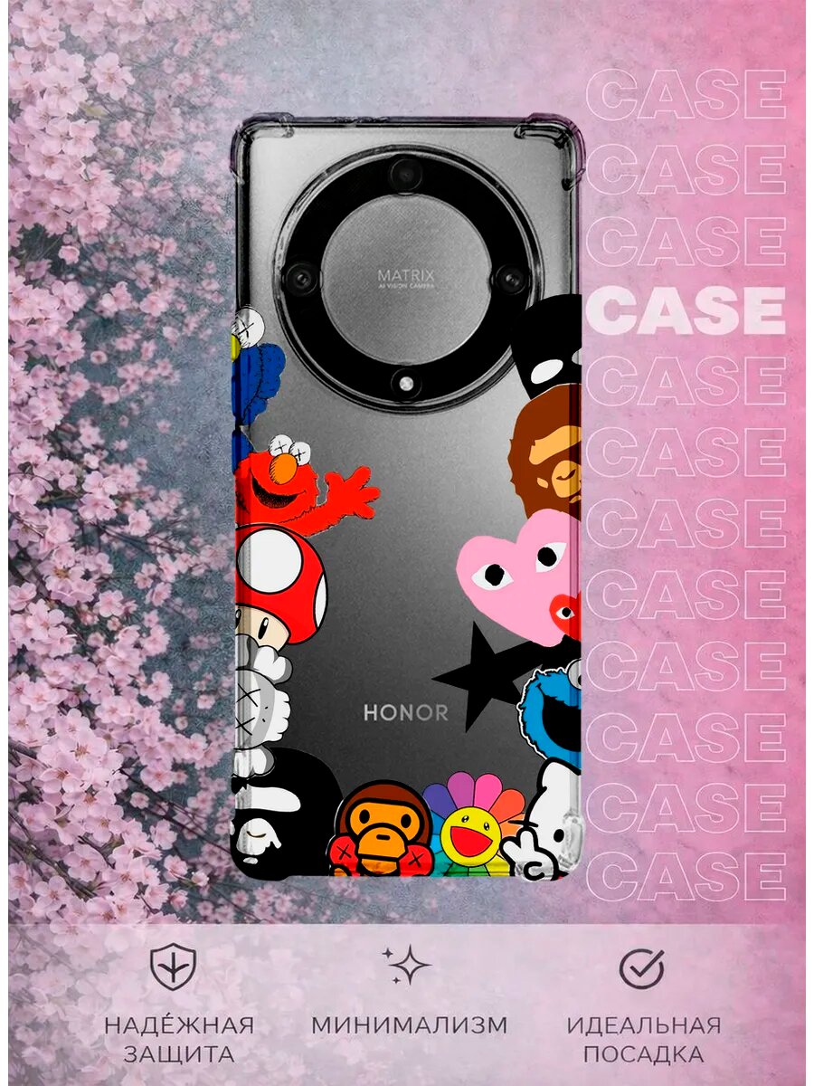 Чехол на Honor X9A с принтом KAWS сезам