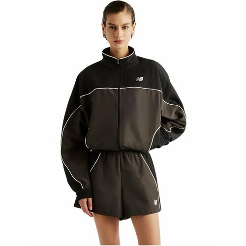 фото Ветровка new balance trackside woven jacket, размер m, черный