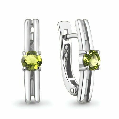фото Серьги яхонт, серебро, 925 проба, хризолит, , зеленый