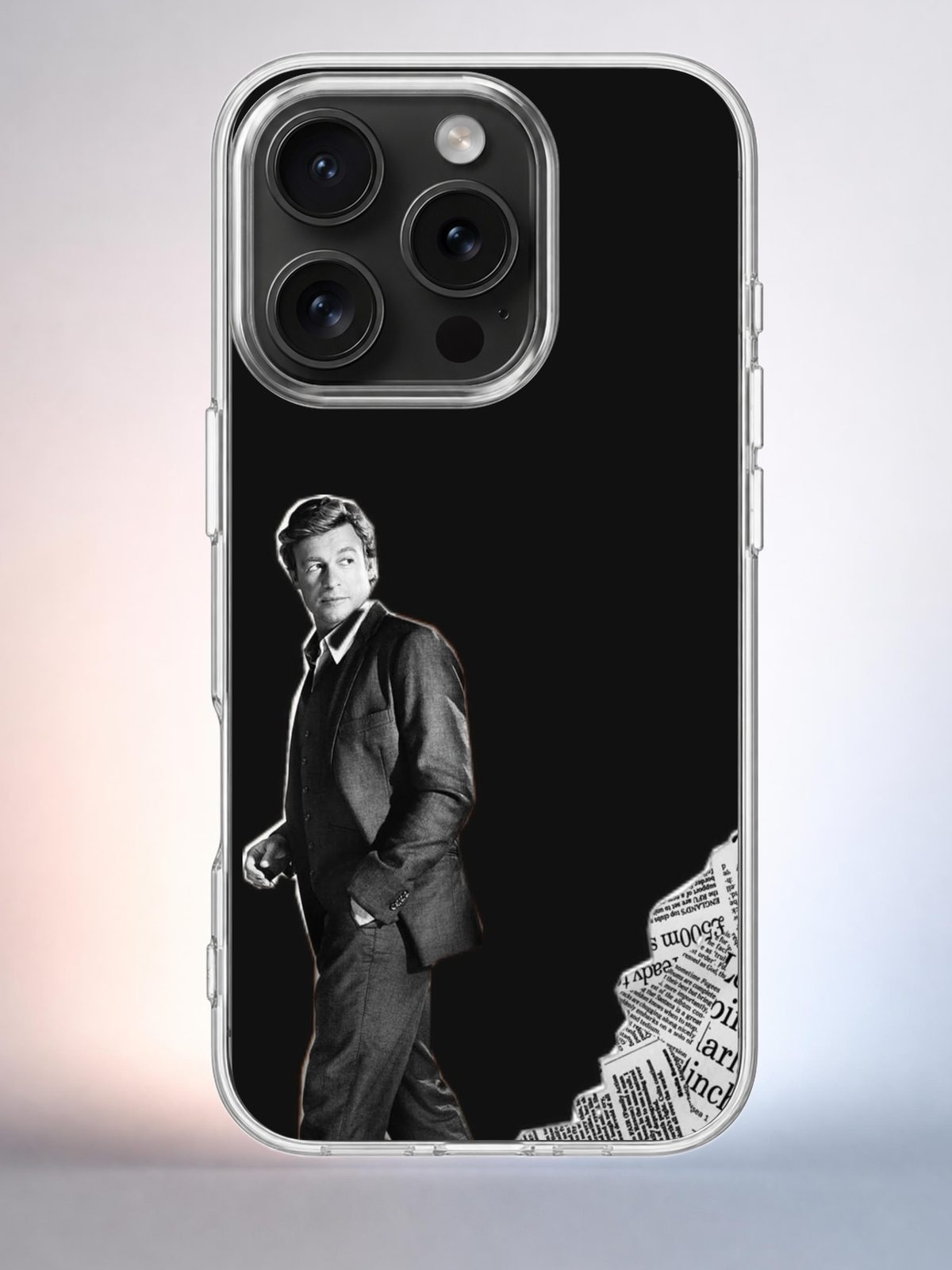 Чехол iPhone 15 Pro Мужчина в Y2K Indie Sleaze