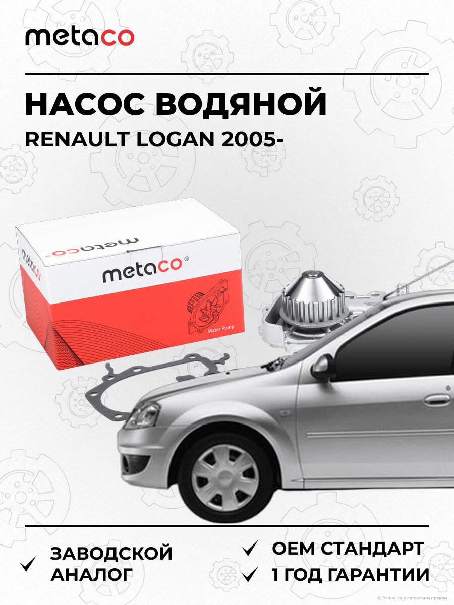 Насос водяной помпа METACO 1500-010 Рено Логан Renault Logan с 2005