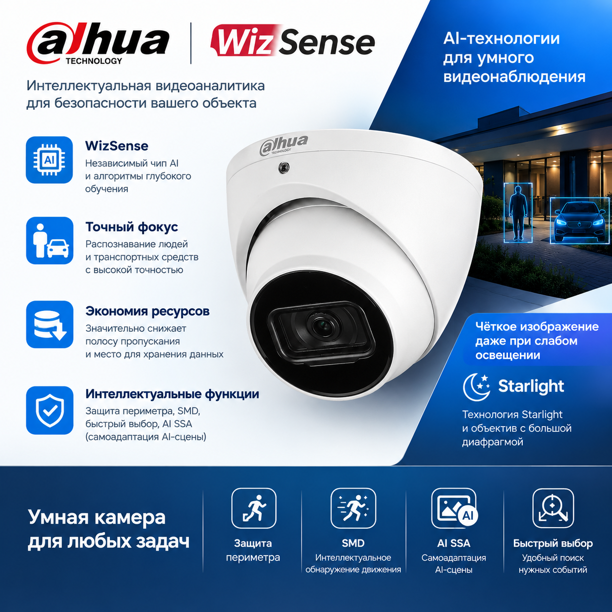 Видеокамера IP Dahua DH-IPC-HDW3241EMP-S-0280B-S2 уличная купольная с ИИ 2Мп