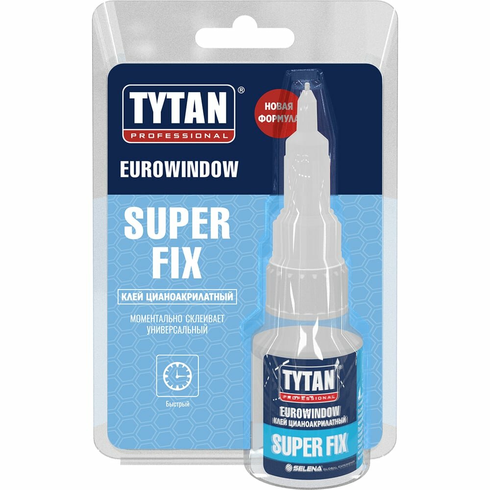 Клей Tytan EUROWINDOW цианоакрилатный SUPER FIX 20 г PROFESSIONAL 274991