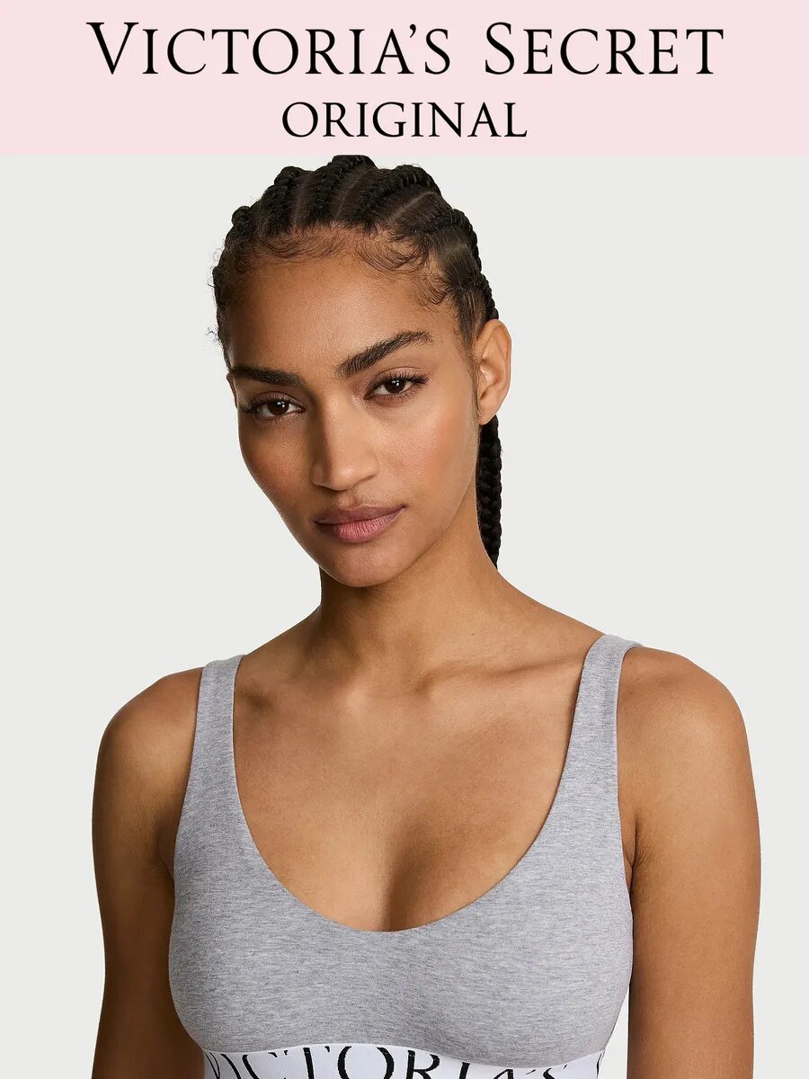Бюстгальтер Victoria's Secret Cotton Exploded Logo Unlined Plunge Bralette