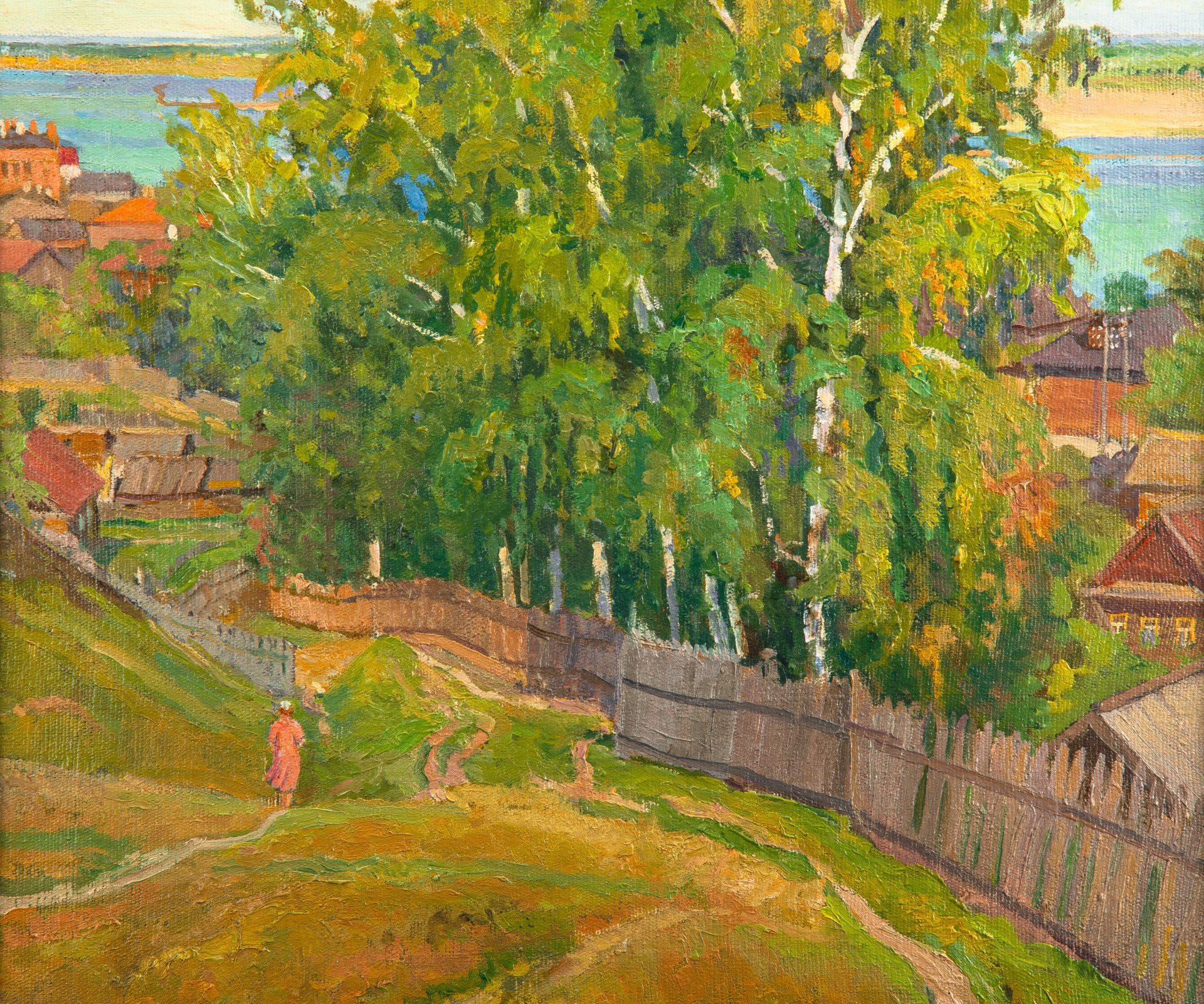 Картина "Волга. Юрьевец", оформленная в раму