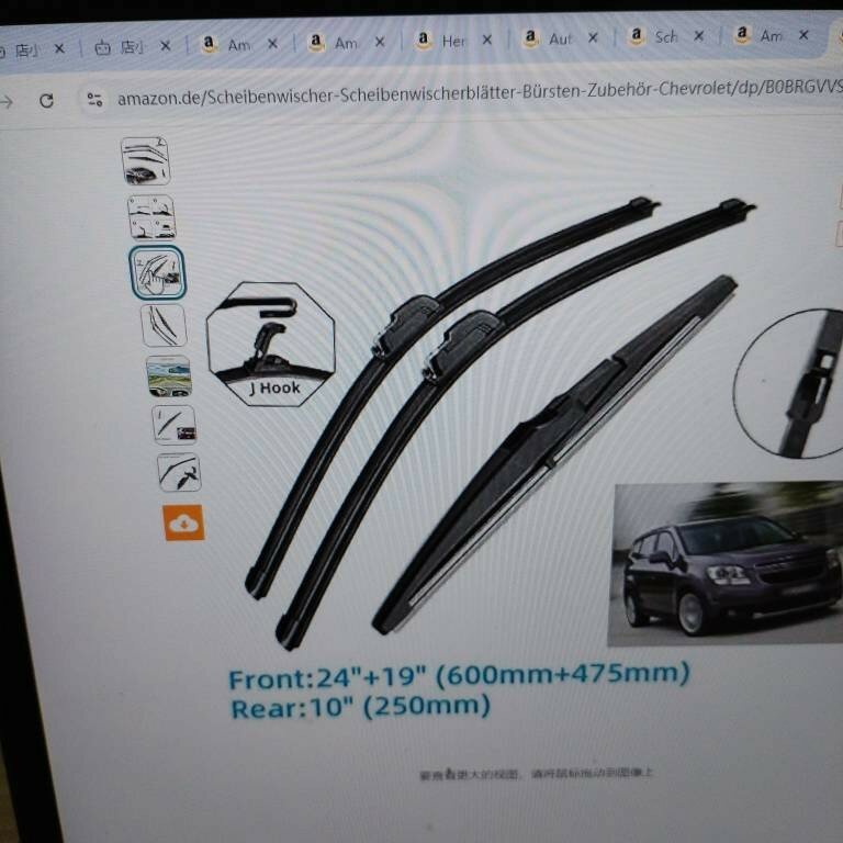 Подходит для дворников переднего и заднего стекла Chevrolet Orlando 2011-2018 24+19+10 Orlando.
