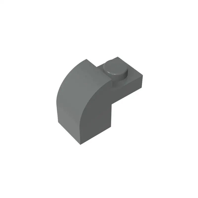 Серый изогнутый блок LEGO 2x1x1 1/3 (6091)