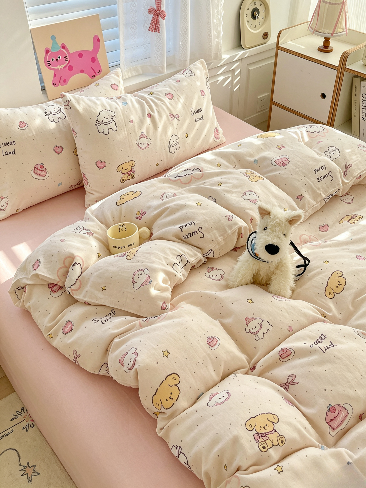 Постельного белья Двуспальный Полисатин наволочки 48х74 2 шт hello kitty