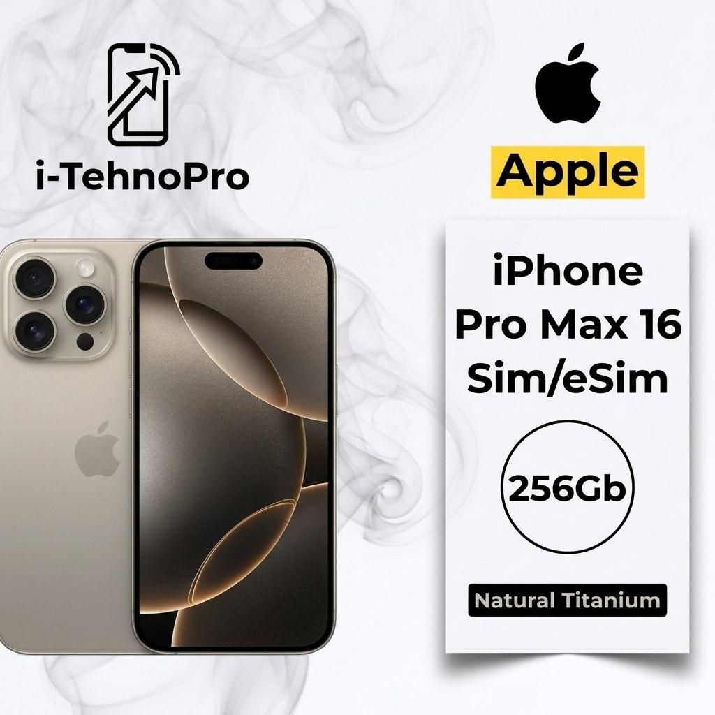Смартфон Apple Смартфон Apple iPhone 16 Pro Max 256GB Natural Titanium (SIM + eSIM)