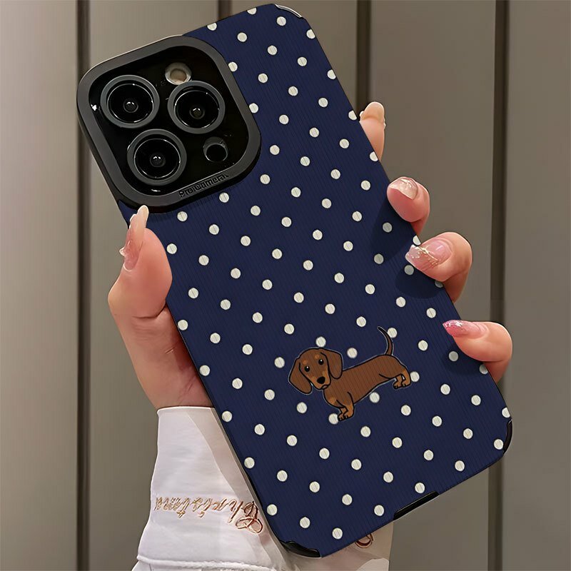 Чехол для смартфона с рисунком из милых животных и точечным узором в морском стиле, искусственная кожа, подходит для iPhone 13 Pro, цветной вариант 1