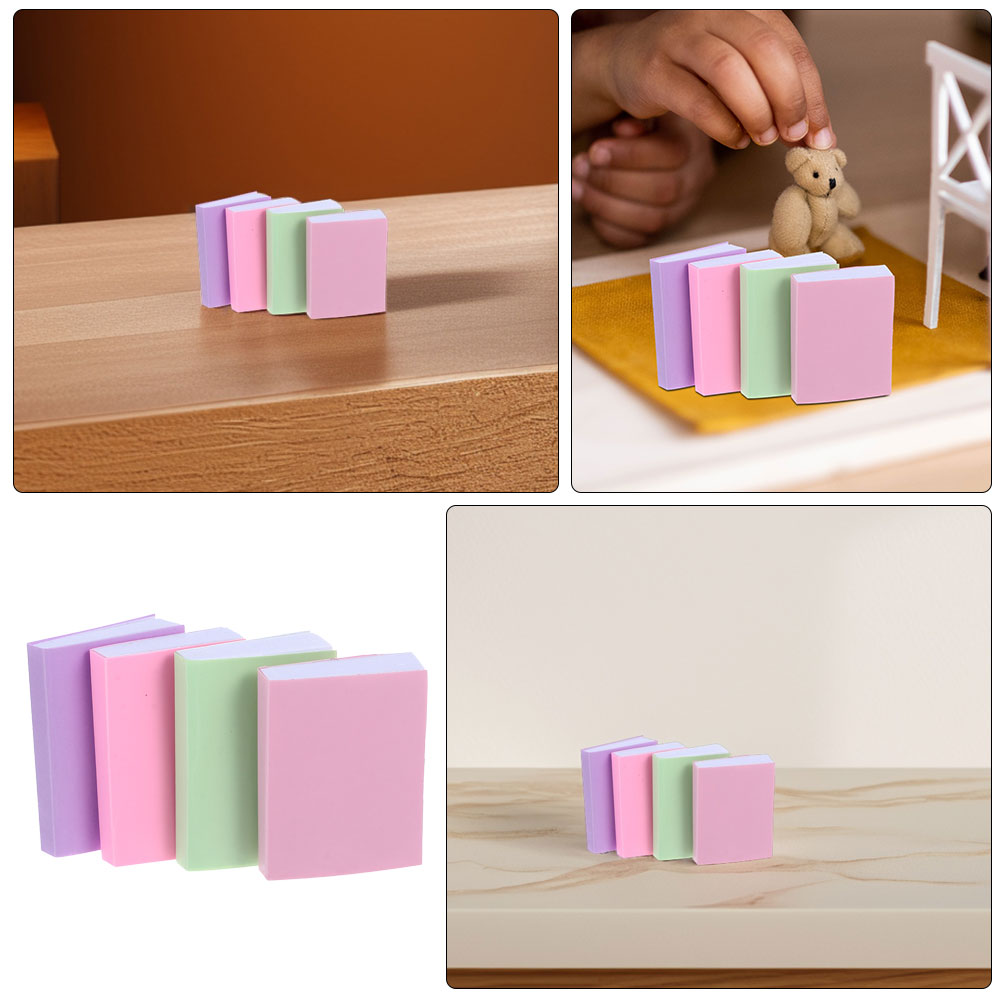 4 Пcs Книги Для Кукольного Домика Миниатюрные Бланки Книг 2 10X1 60X0 30Cm