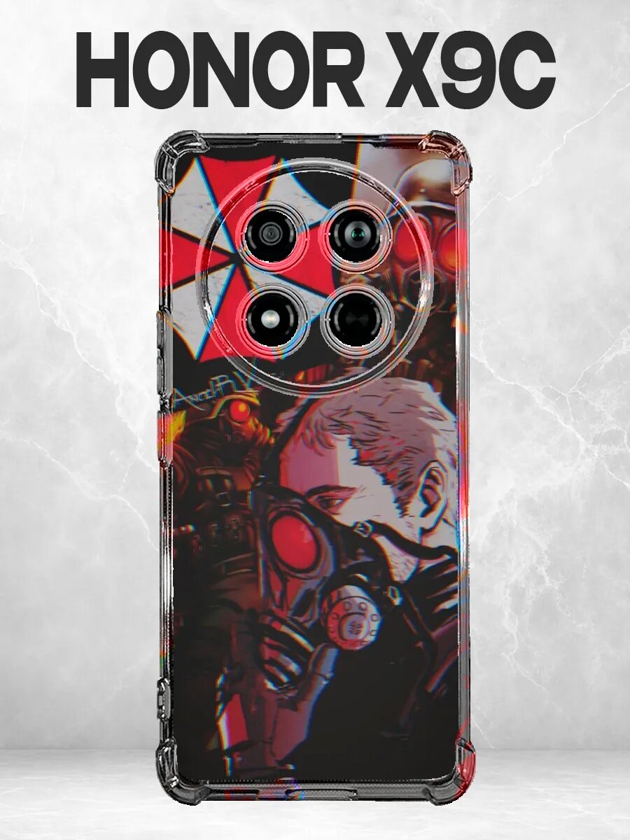 Чехол на Honor X9C резидент тёмный красный