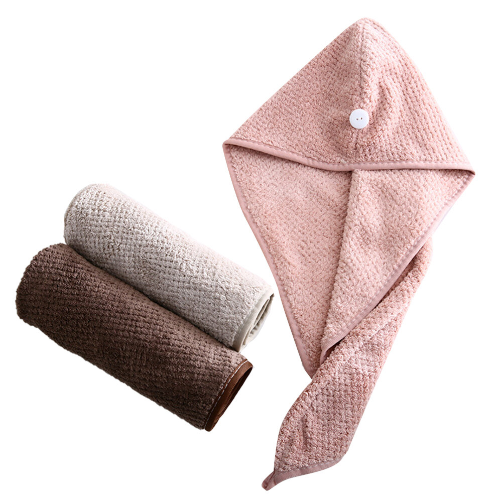 3 Пcs Полотенце Для Волос Coral Fleece Супер Впитывающее 60x40cm
