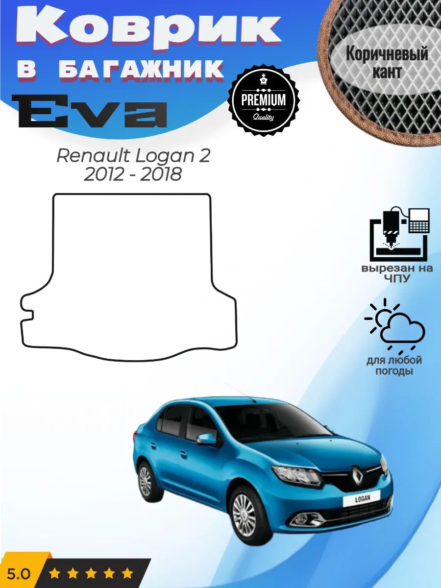 EVA коврик в багажник Renault Logan Рено Логан 2