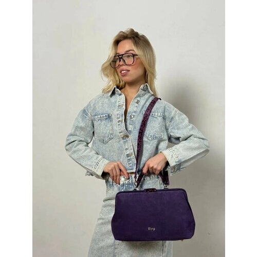 Сумка саквояж Shapely, 3 шт, фактура бархатистая, жемчужный