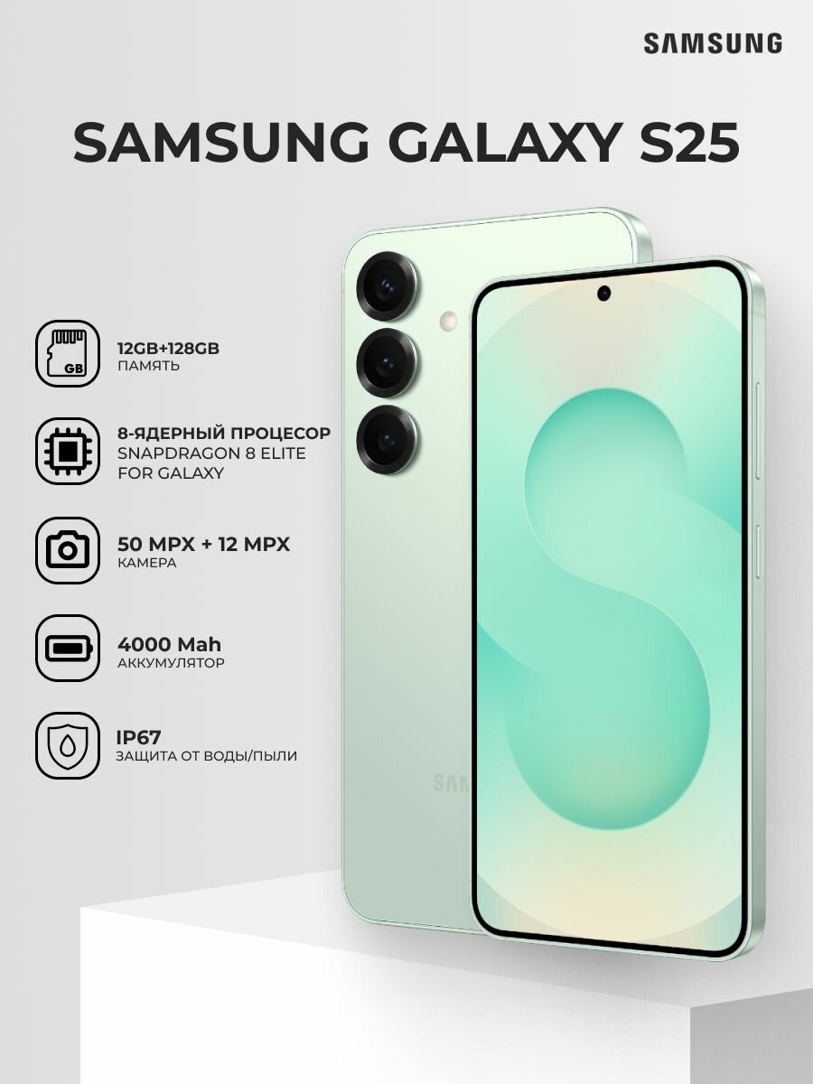 Смартфон Samsung Galaxy S25 128GB mint SM-S931BLGBSKZ
