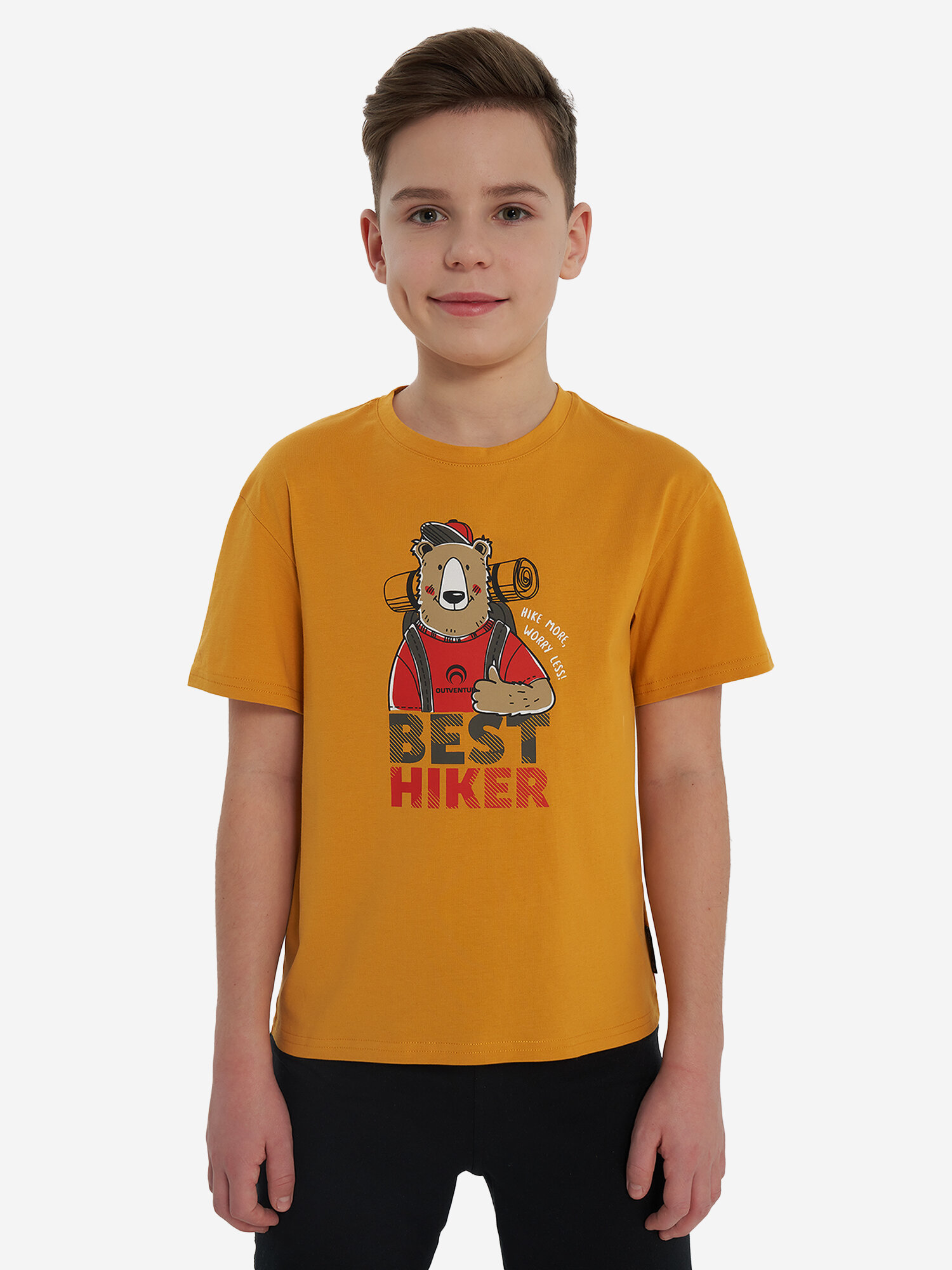 Футболка OUTVENTURE, размер 146-152, охра — фото 1