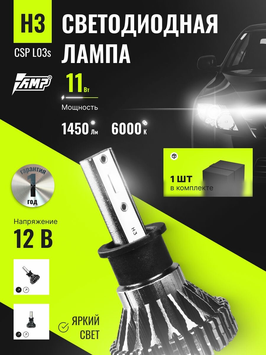 Автомобильная светодиодная лампа CrioLight CSP L03s H3 1 шт.