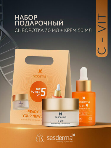 Изображение товара SesDerma / C-VIT – Подарочный набор: Сыворотка 30 мл + Крем увлажняющий 50 мл