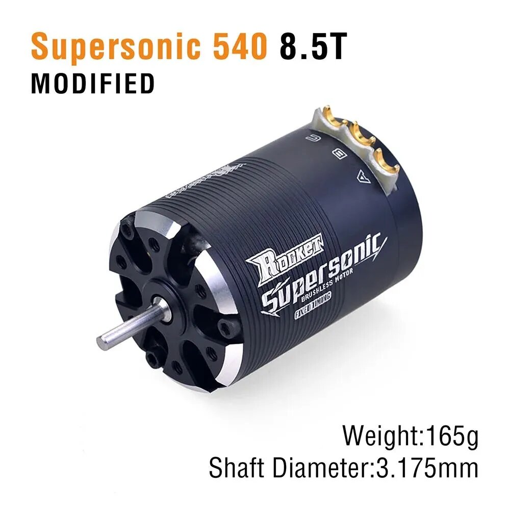 Сенсорный бесщеточный мотор Supersonic 540 8.5T для модифицированного RC дрифт-кара масштаба 1/10.