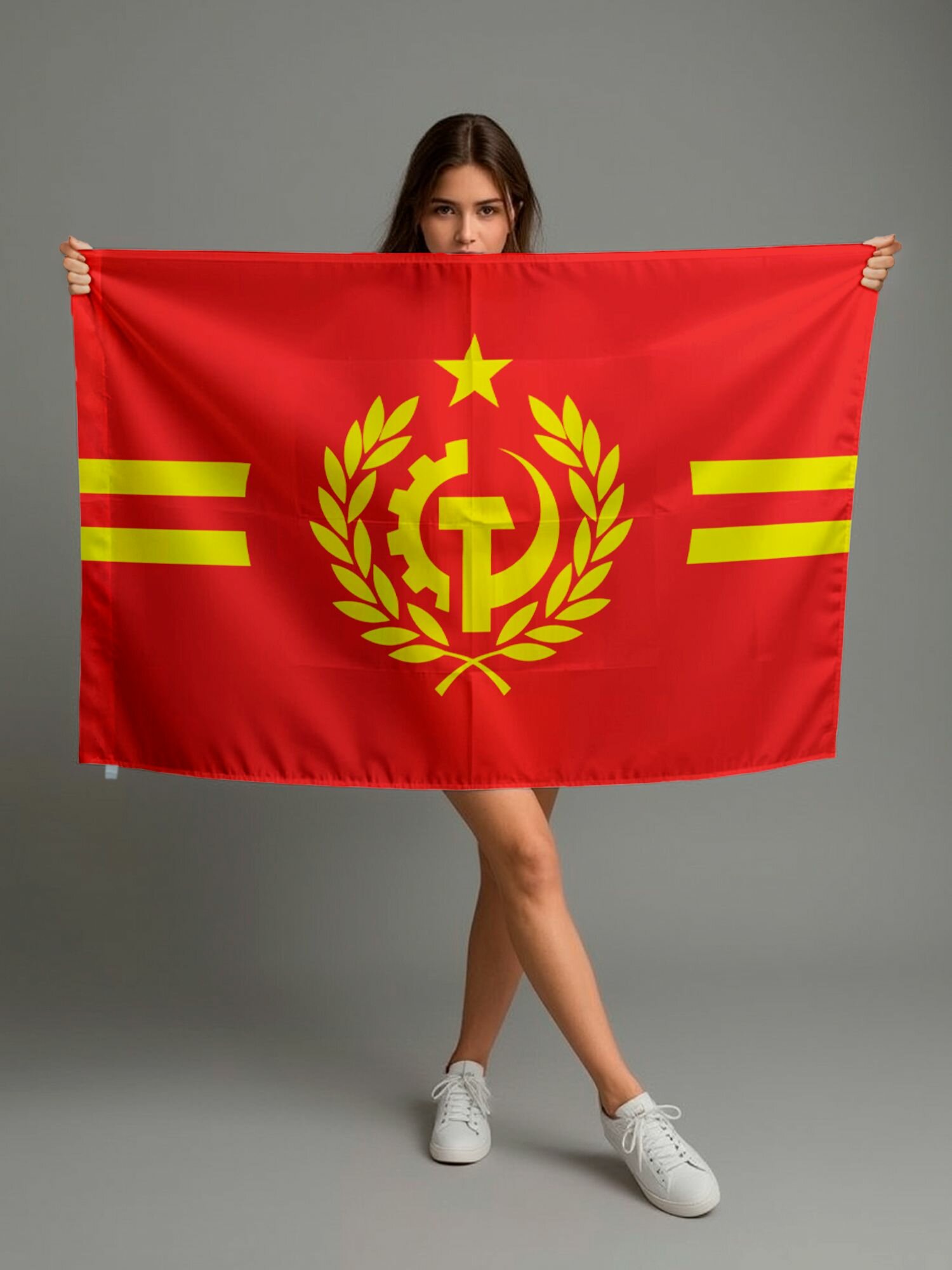 Флаг Остазии Джордж Оруэлл 1984, 90х135 см на шёлке для ручного древка