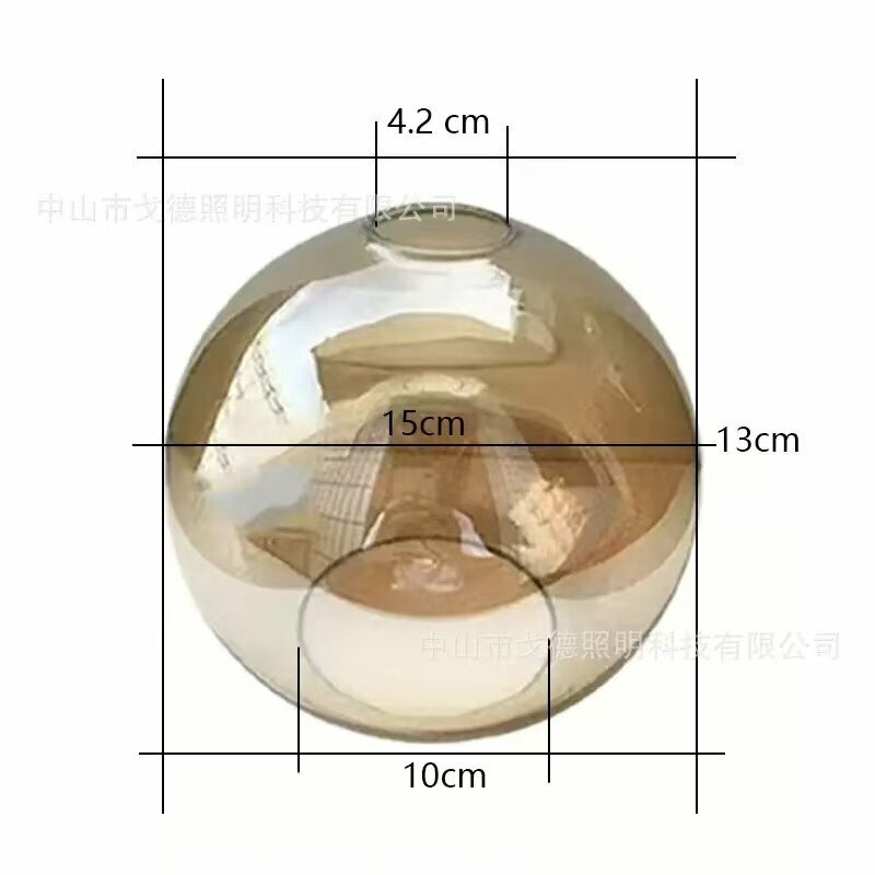 Белый стеклянный абажур Pantalla Lampara стеклянный колпак15×13×4.2×10cm，серый