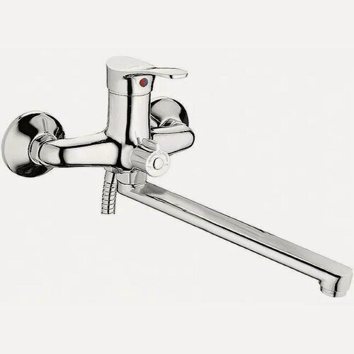 Изображение товара Смеситель для ванны LEDEME картридж диаметр 35 мм, длинный излив L30F, дивертор в корпусе L2214, латунь