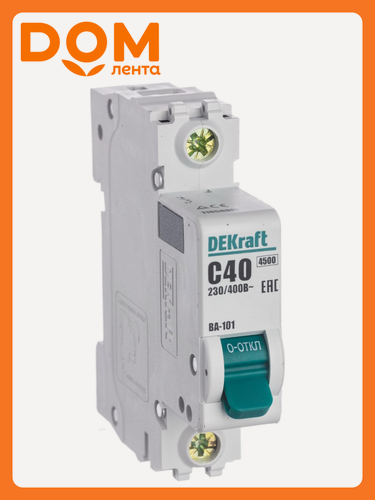 Изображение товара Автоматический выключатель DEKRAFT ВА-101 1P C40 A 4,5 кА