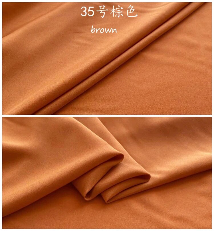 Шелковая ткань CDC 16 момме белая/черная 100x140 см Коричневый, 35 brown