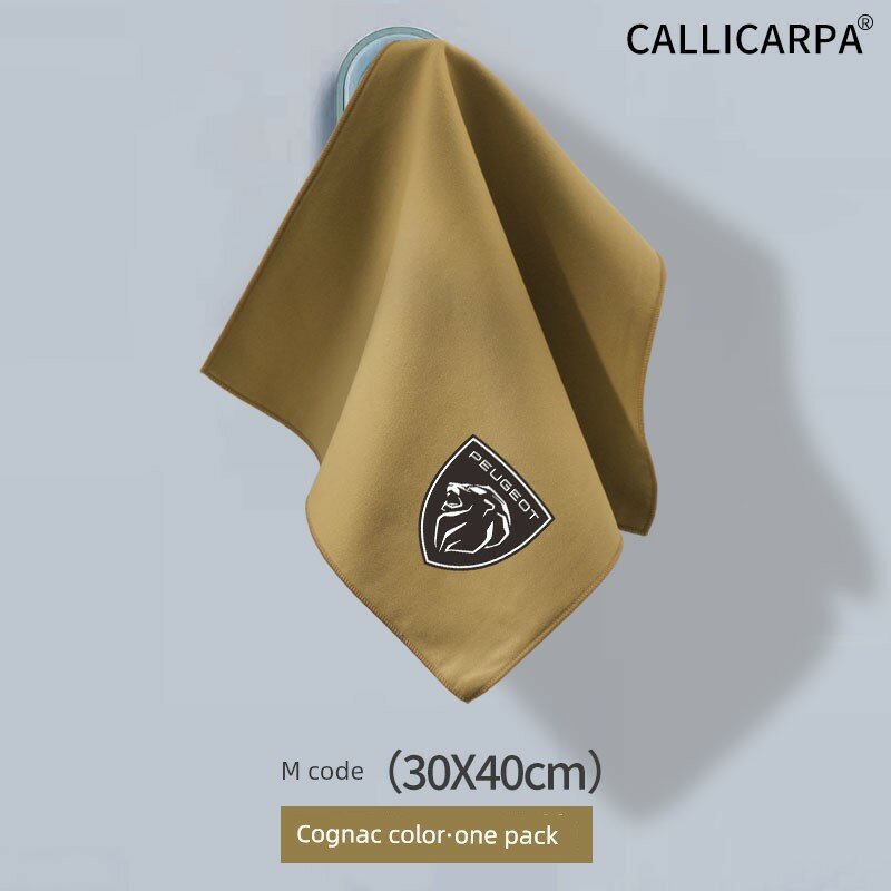 Мягкое микрофибровое автомобильное полотенце для Peugeot 408X/508/2008/4008/5008 - Коктейльный коричневый M размер 1 шт.